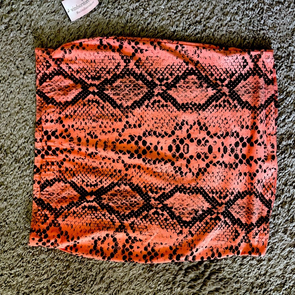 Snakeskin mini skirt